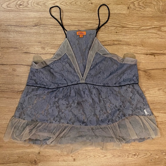 Chan Luu Blue Asymmetrical Ruffled Camisole - Picture 4 of 12